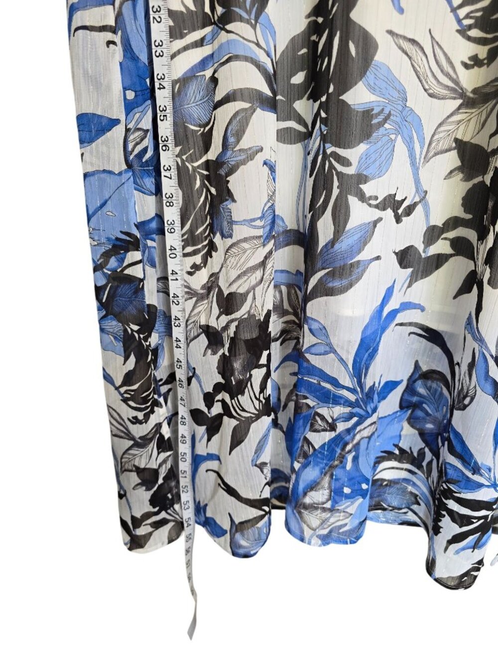 Christian Siriano For J Jill Floral Maxi Dress Blue White Medium Tall - Picture 5 of 5